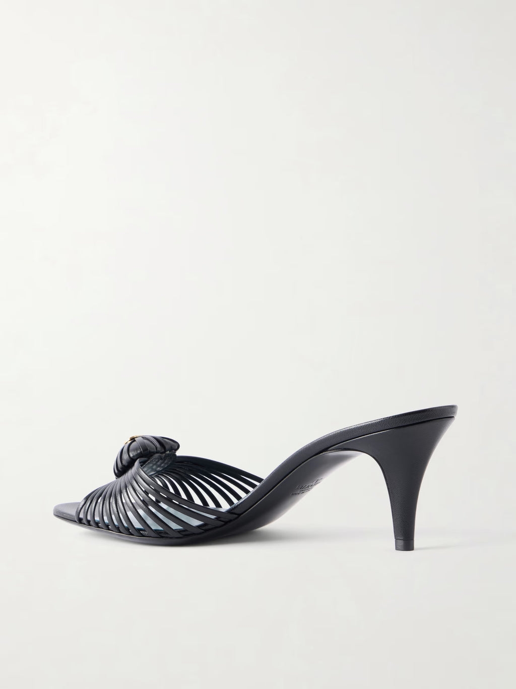 Striped leather mid heel